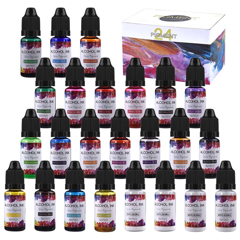 Alcohol Ink Set - 24 Warna/Set 10Ml Tinta Seni Pigmen
