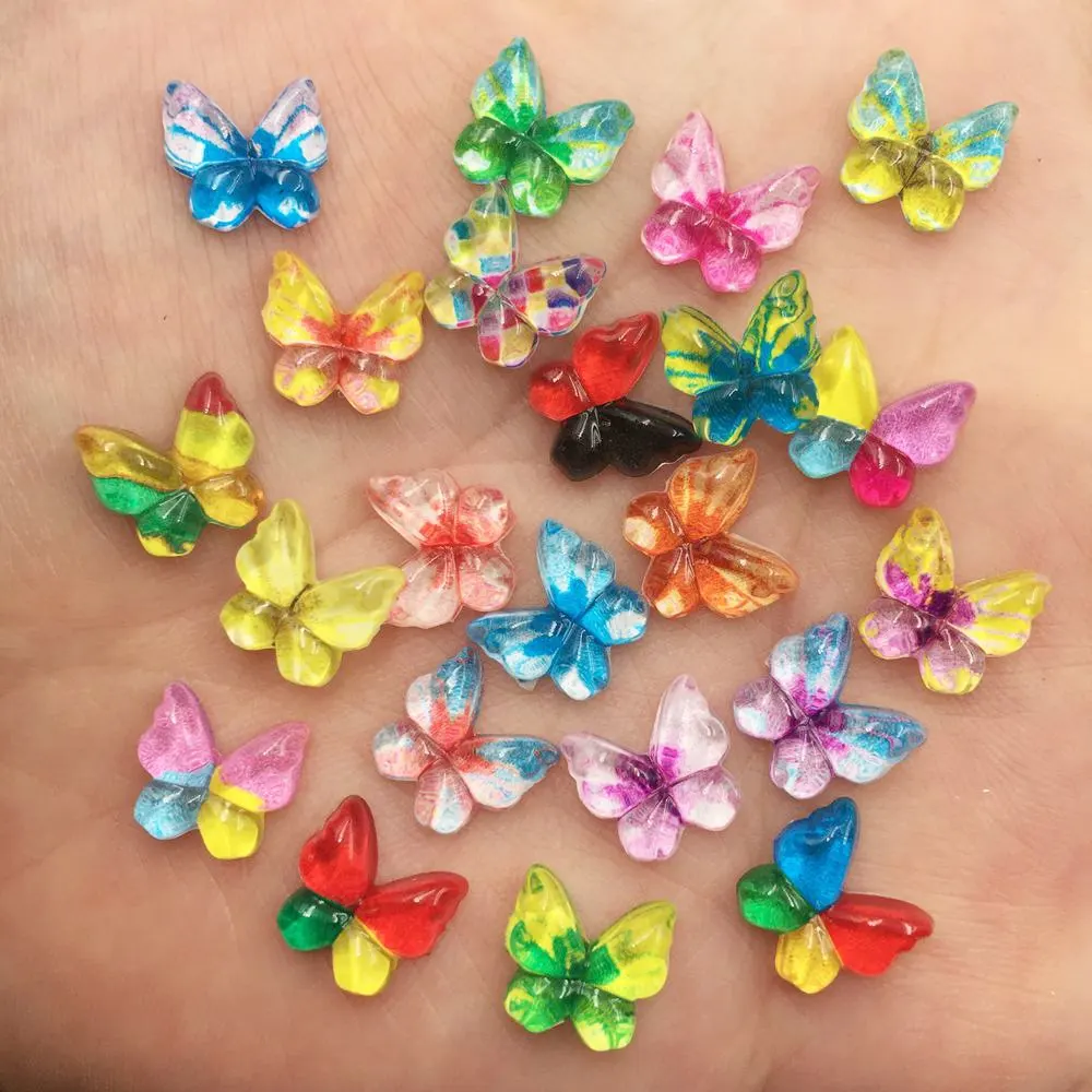 Tv Art And Craft - Resin Glitter warna-warni 10mm Kawaii Mini