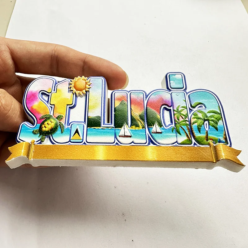 Art Craft Magnet - Lucia West Indies, Stiker Kulkas Stereo