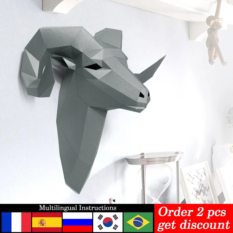 Wallpaper Art And Craft - Pra-potongan Bighorn liar domba hewan dekorasi