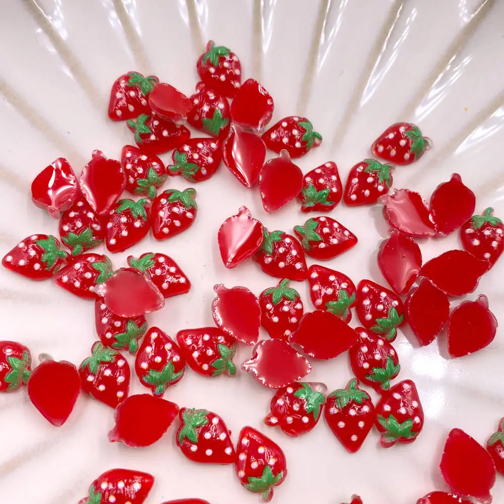 Tv Art And Craft - 60 Buah Patung Stroberi Merah Kristal