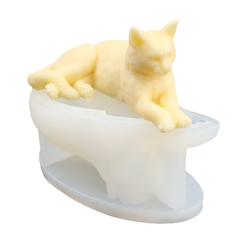 Art Craft Horse - Cetakan Silikon Kucing Berbaring Kreatif DIY