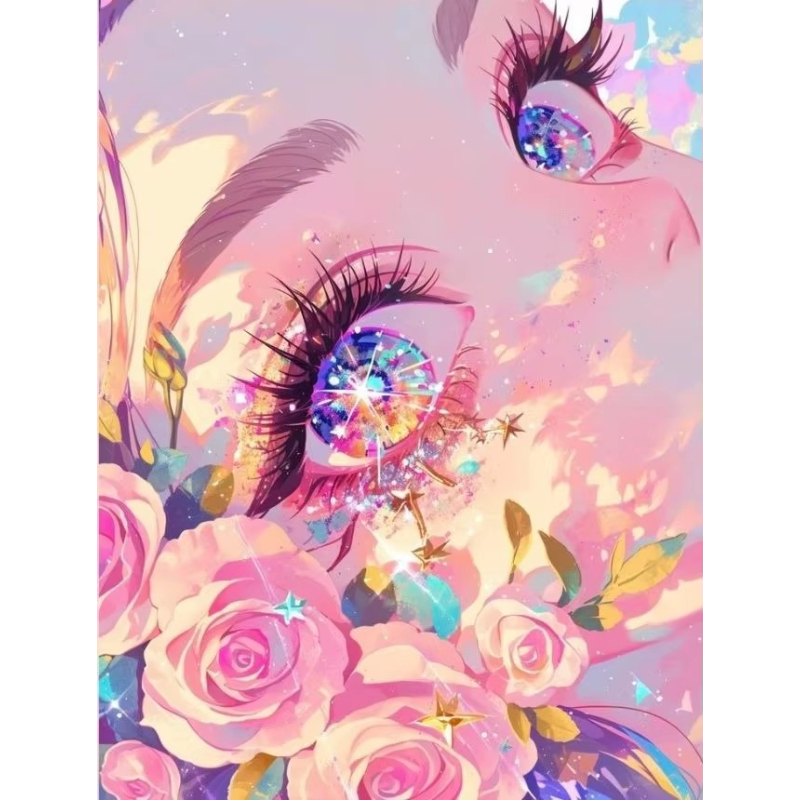 Wallpaper Art And Craft - Perlengkapan Lukisan Berlian Gambar Gadis Mosaik