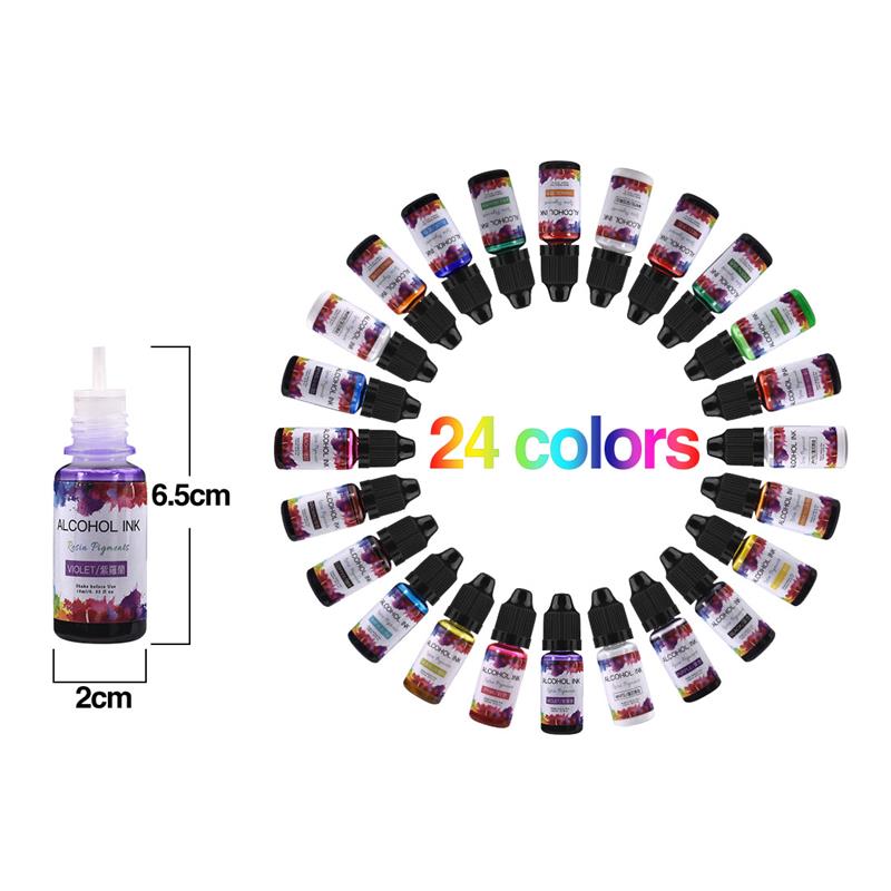 24 Warna/Set 10Ml Tinta Seni P - Alcohol Ink Set ulasan dan harga