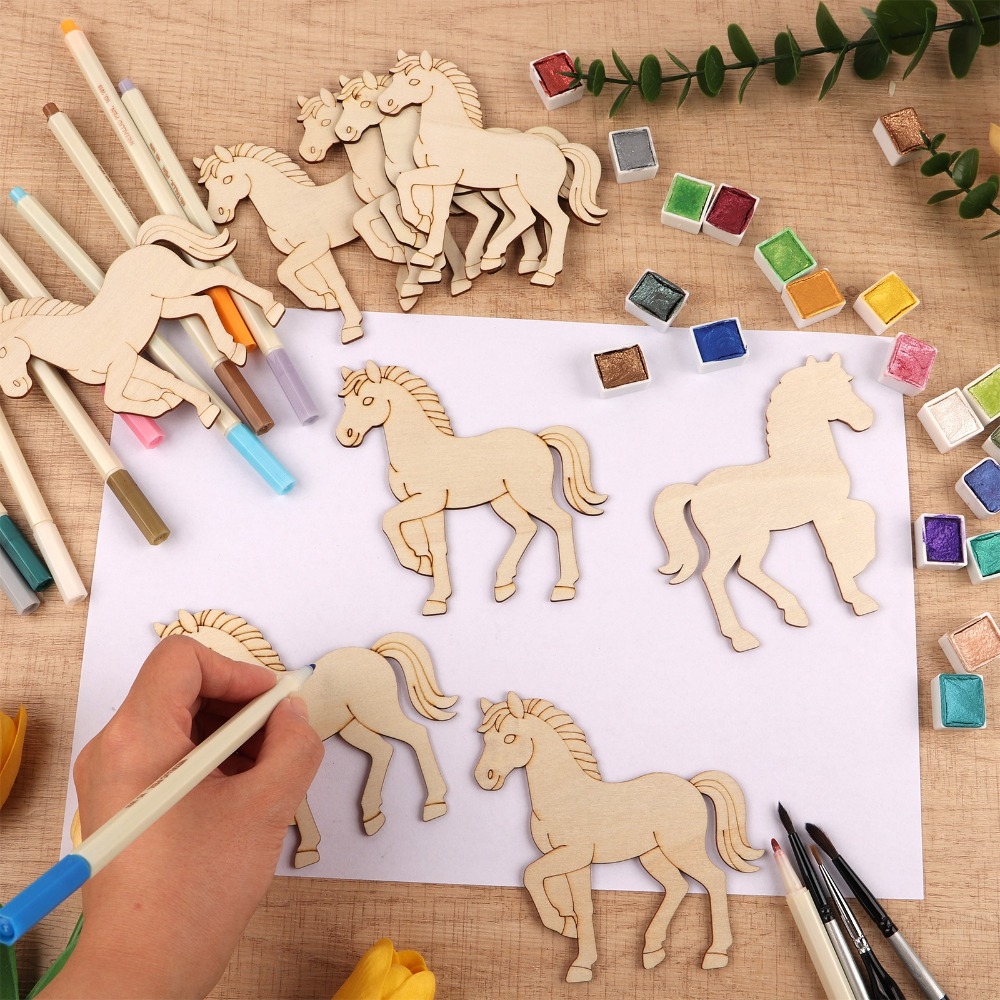 24 Buah Potongan Kayu Bentuk K - Art Craft Horse ulasan dan harga