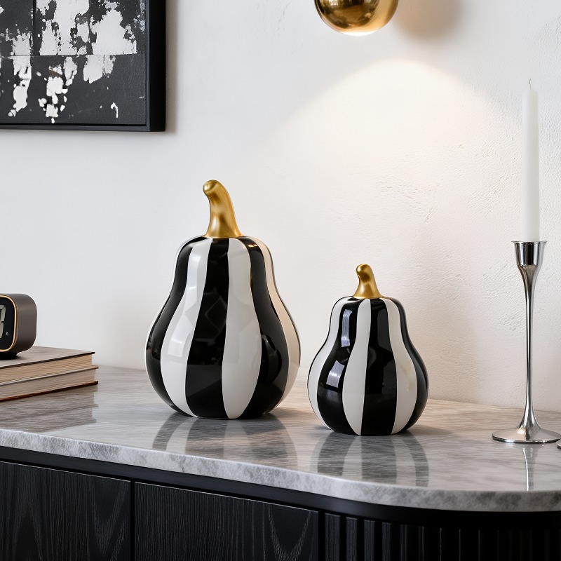 Ornamen Keramik Bergaris Hitam - Tv Art And Craft ulasan dan harga