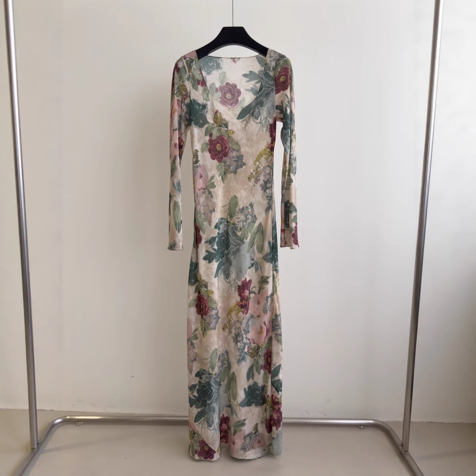 Gaun Maxi Bodycon Cetak Lukisa - Silk Painting Dye ulasan dan harga