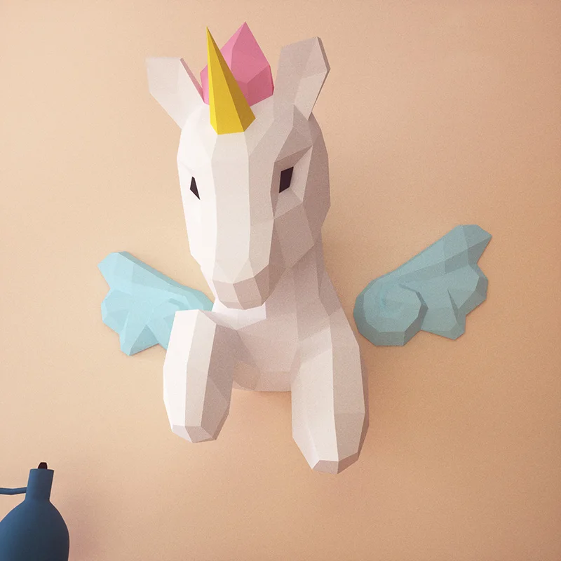 Dekorasi dinding hewan Unicorn - Wallpaper Art And Craft ulasan dan harga