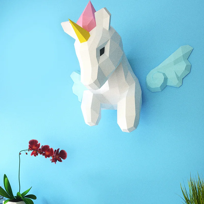 Dekorasi dinding hewan Unicorn - Wallpaper Art And Craft ulasan dan harga