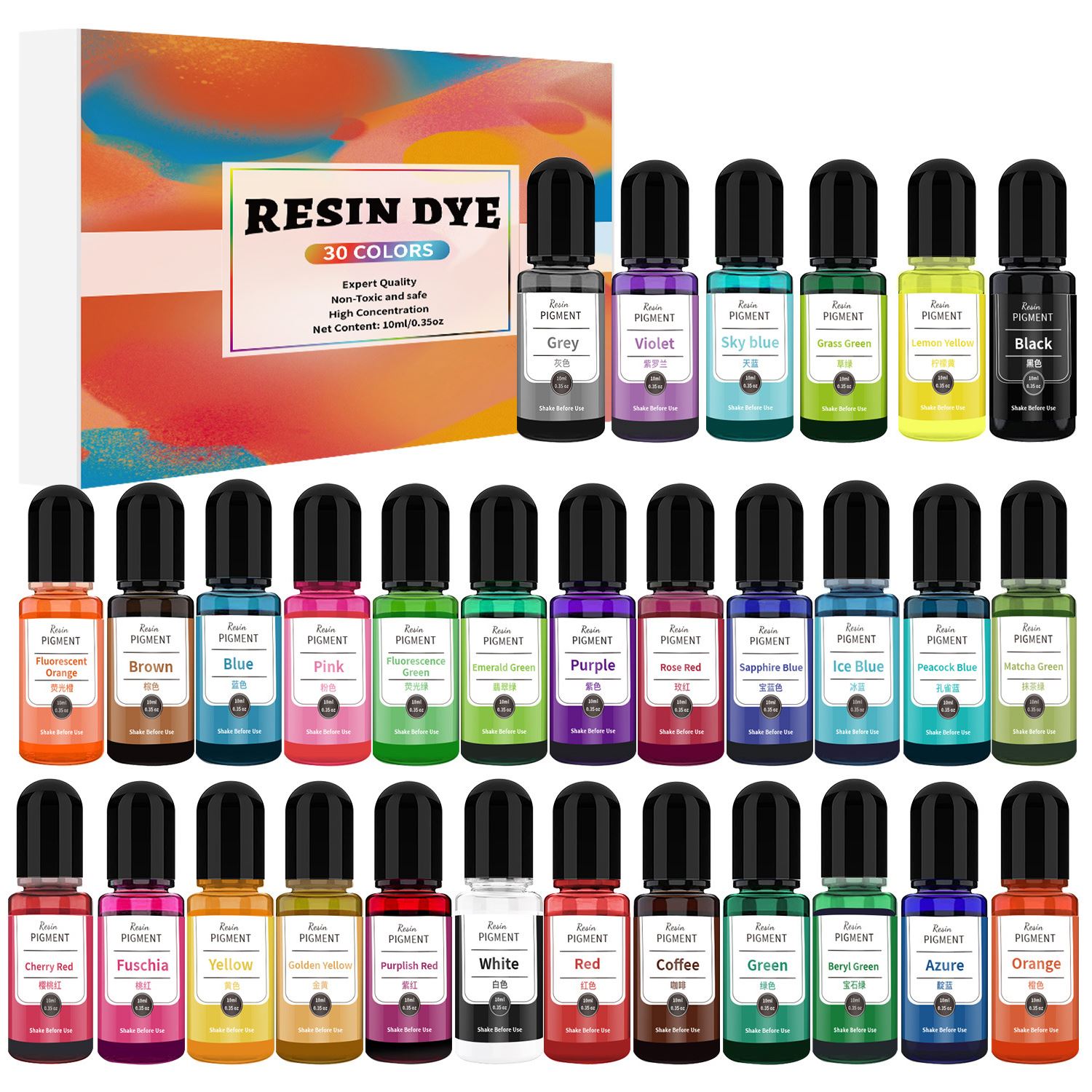 24/30 warna Set 10ml Epoxy Res - Alcohol Ink Set ulasan dan harga