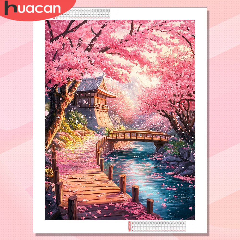 HUACAN Diamond Art House Lands - Wallpaper Art And Craft ulasan dan harga