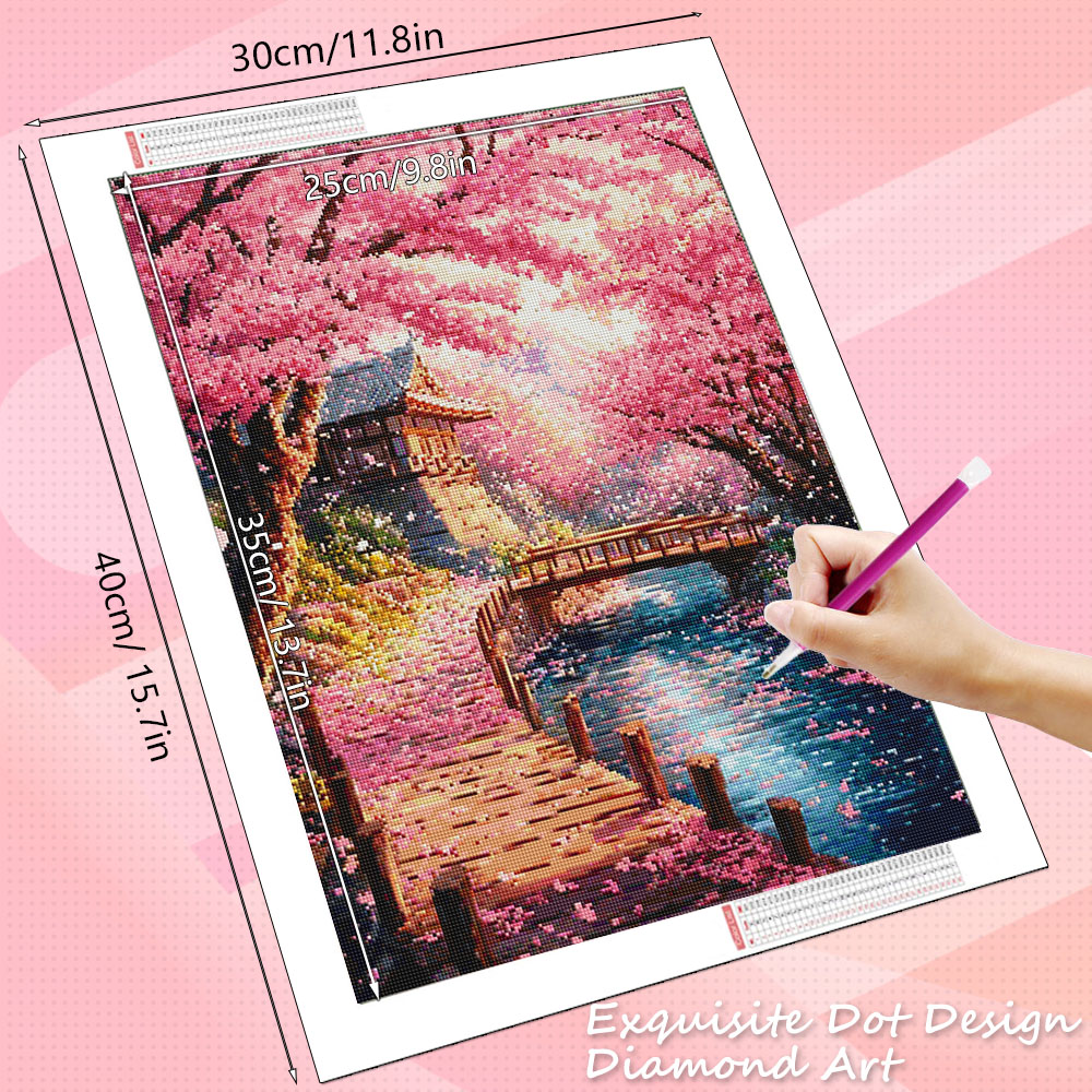 HUACAN Diamond Art House Lands - Wallpaper Art And Craft ulasan dan harga