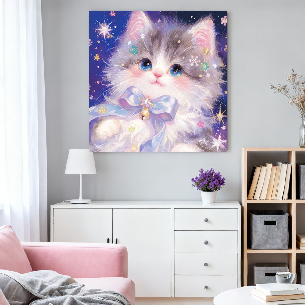 Lukisan Berlian AB Kucing Lucu - Wallpaper Art And Craft ulasan dan harga