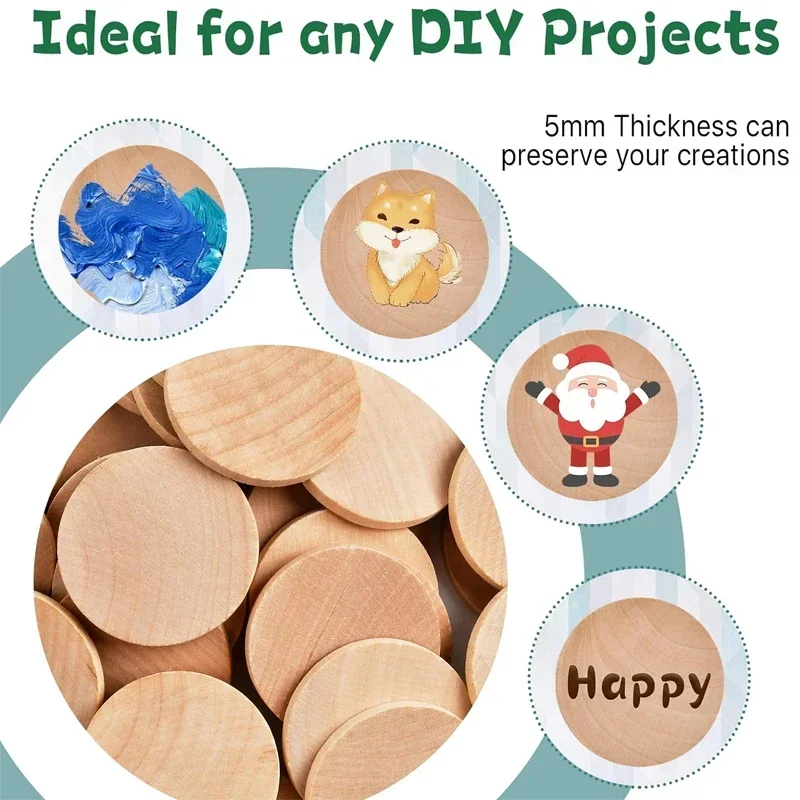 Koin Kayu Bulat Belum Jadi 1-6 - Art Craft Website ulasan dan harga