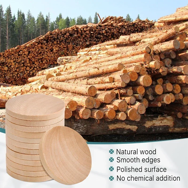 Koin Kayu Bulat Belum Jadi 1-6 - Art Craft Website ulasan dan harga